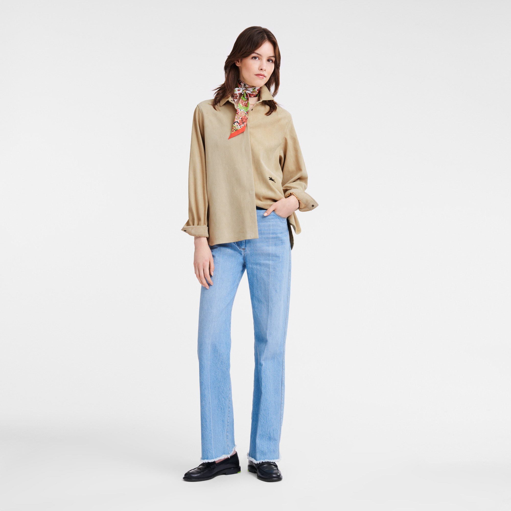 Straight leather shirt Linen - Leather - 2