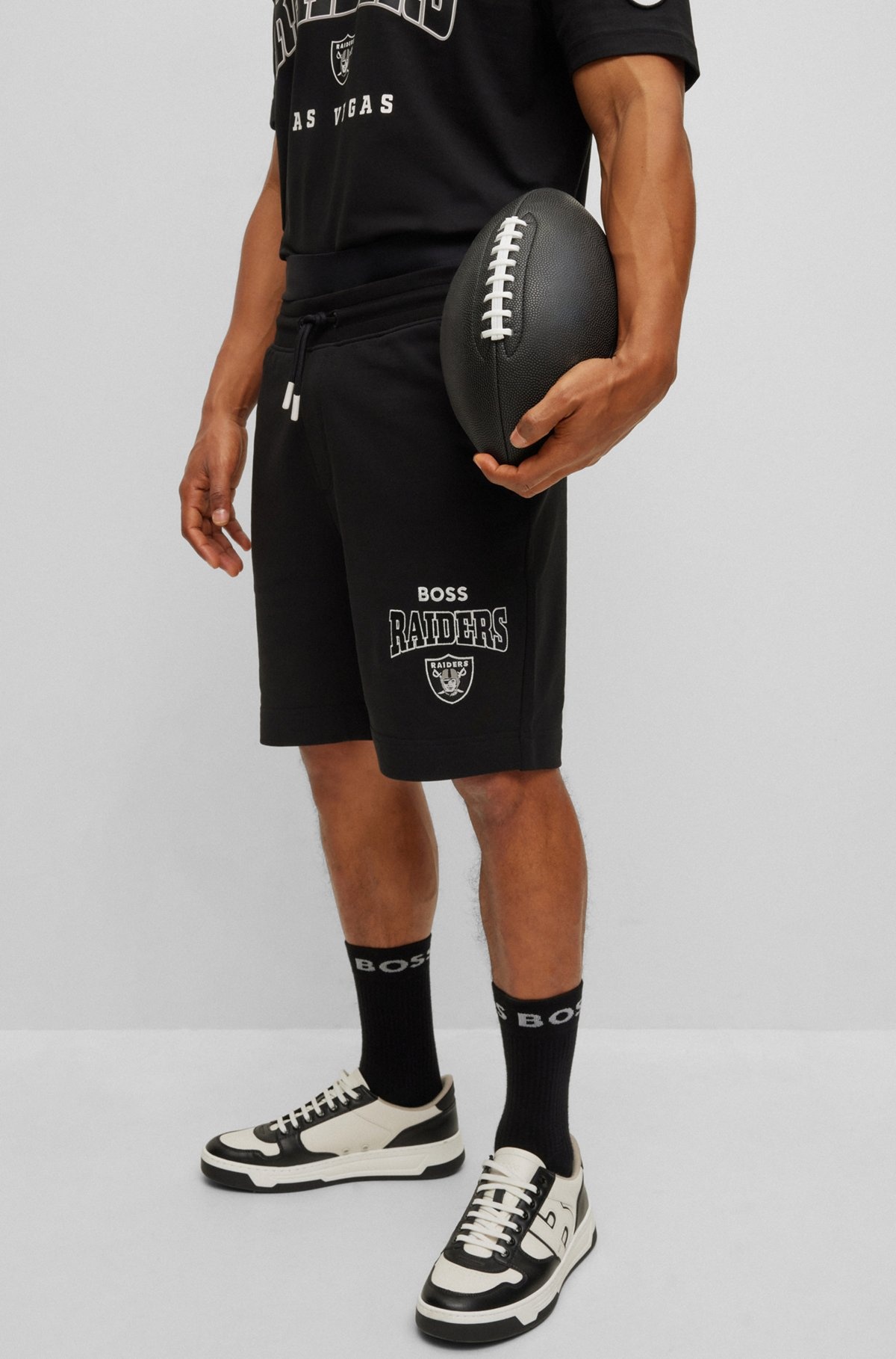 BOSS X NFL COTTON-TERRY SHORTS WITH COLLABORATIVE BRANDING - 3