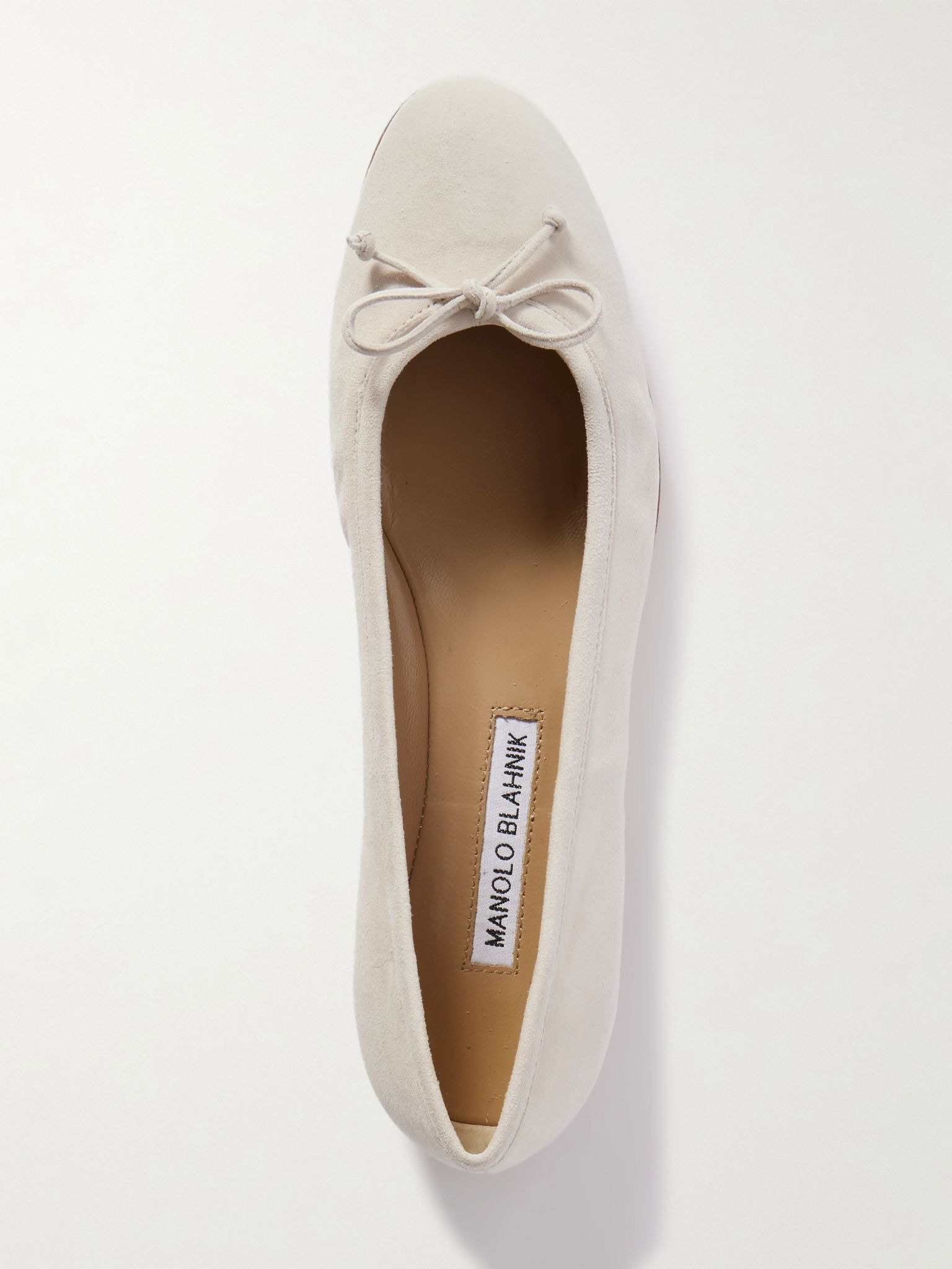 Veralli bow-detailed suede ballet flats Cream - 5