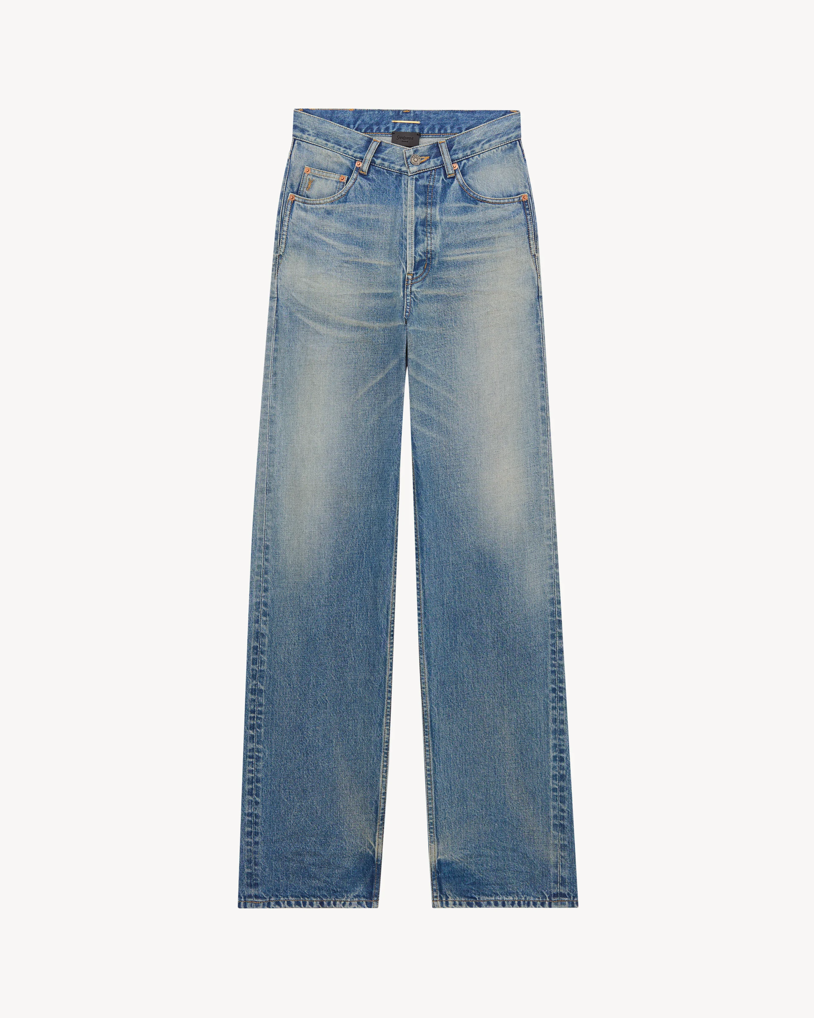 CASSANDRE V-WAIST LONG BAGGY JEANS - 1