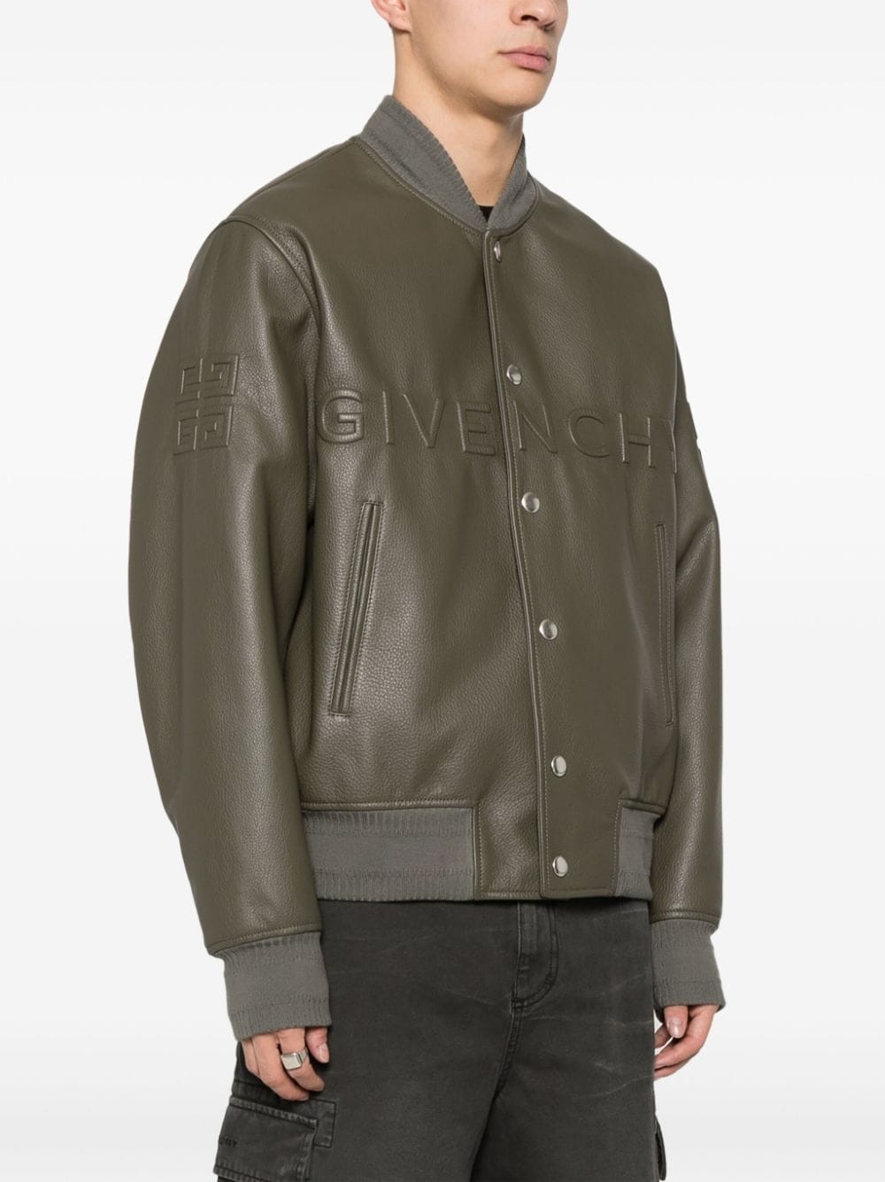 logo-embossed bomber jacket - 3