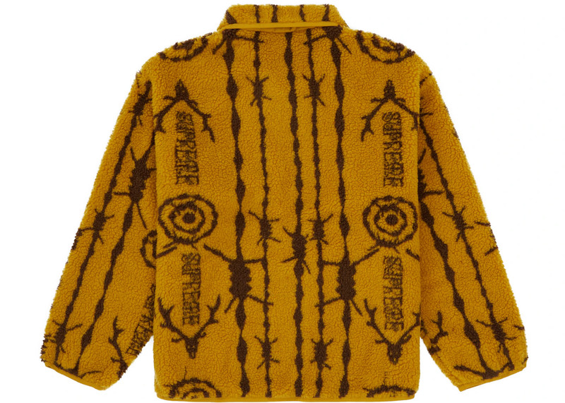 Supreme Supreme SOUTH2 WEST8 Fleece Jacket Mustard outlook