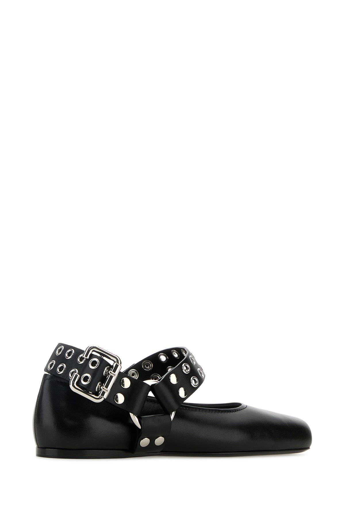 Black leather Flat Biker ballerinas - 3
