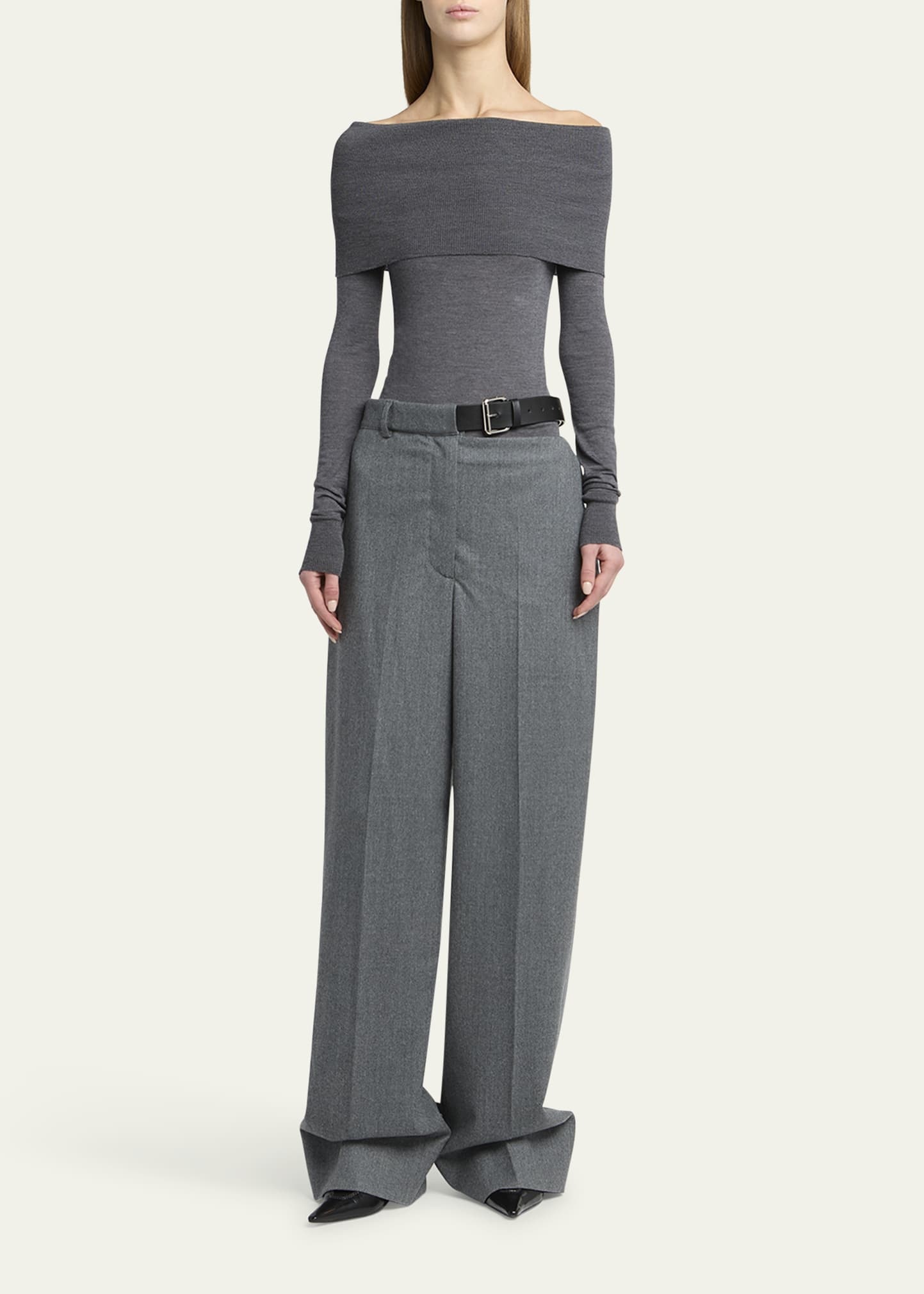 Off-the-Shoulder Wool Sweater - 2