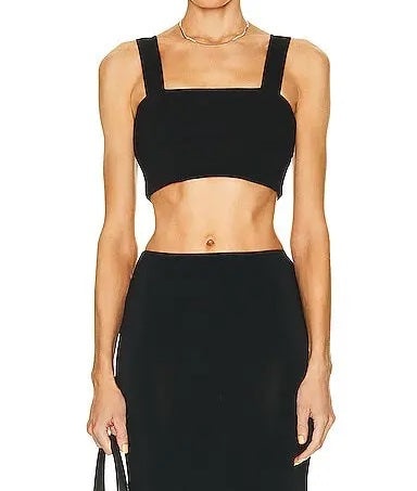 BLACK MICRO TUBE TOP WITH STRAPS - 4