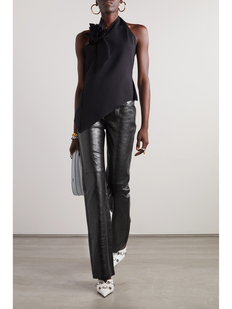 Acne Studios Crinkled-leather Straight-leg Pants outlook