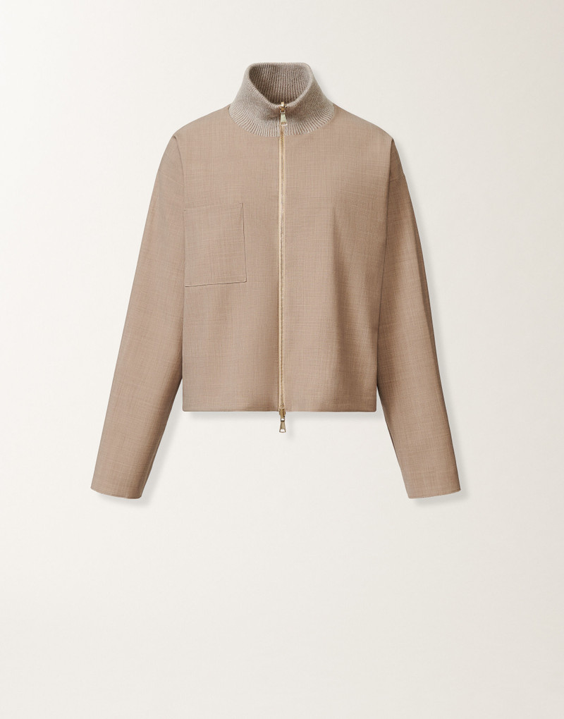 Reversible Platinum mohair jacket in lightweight wool 1