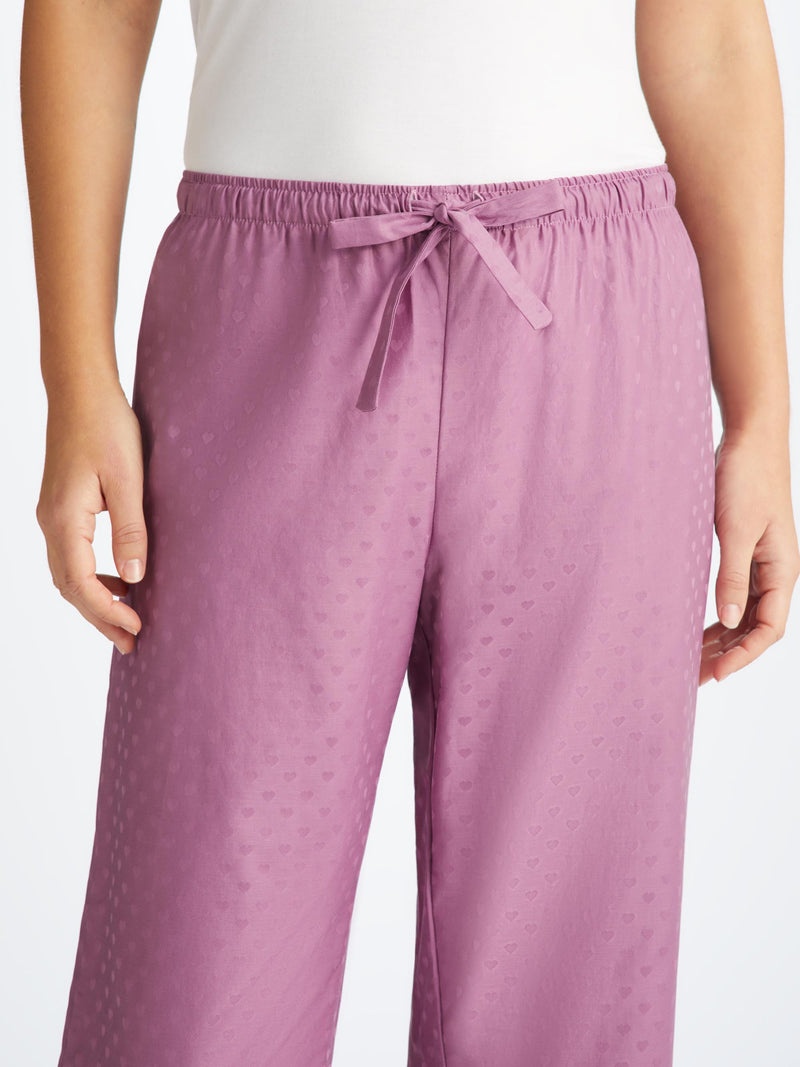 Women's Lounge Trousers Kate 10 Cotton Jacquard Purple - 5