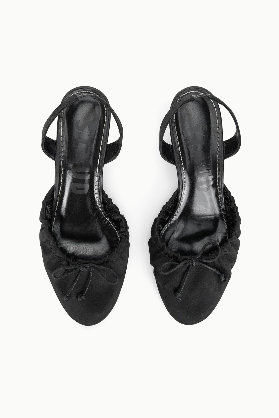 STAUD ALBA BALLET SLINGBACK BLACK SATIN - 7