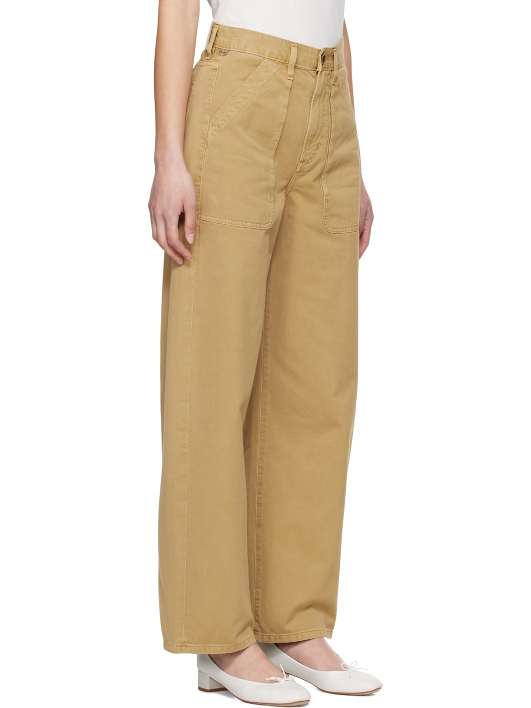 Beige Ayla Cargo Trousers - 2