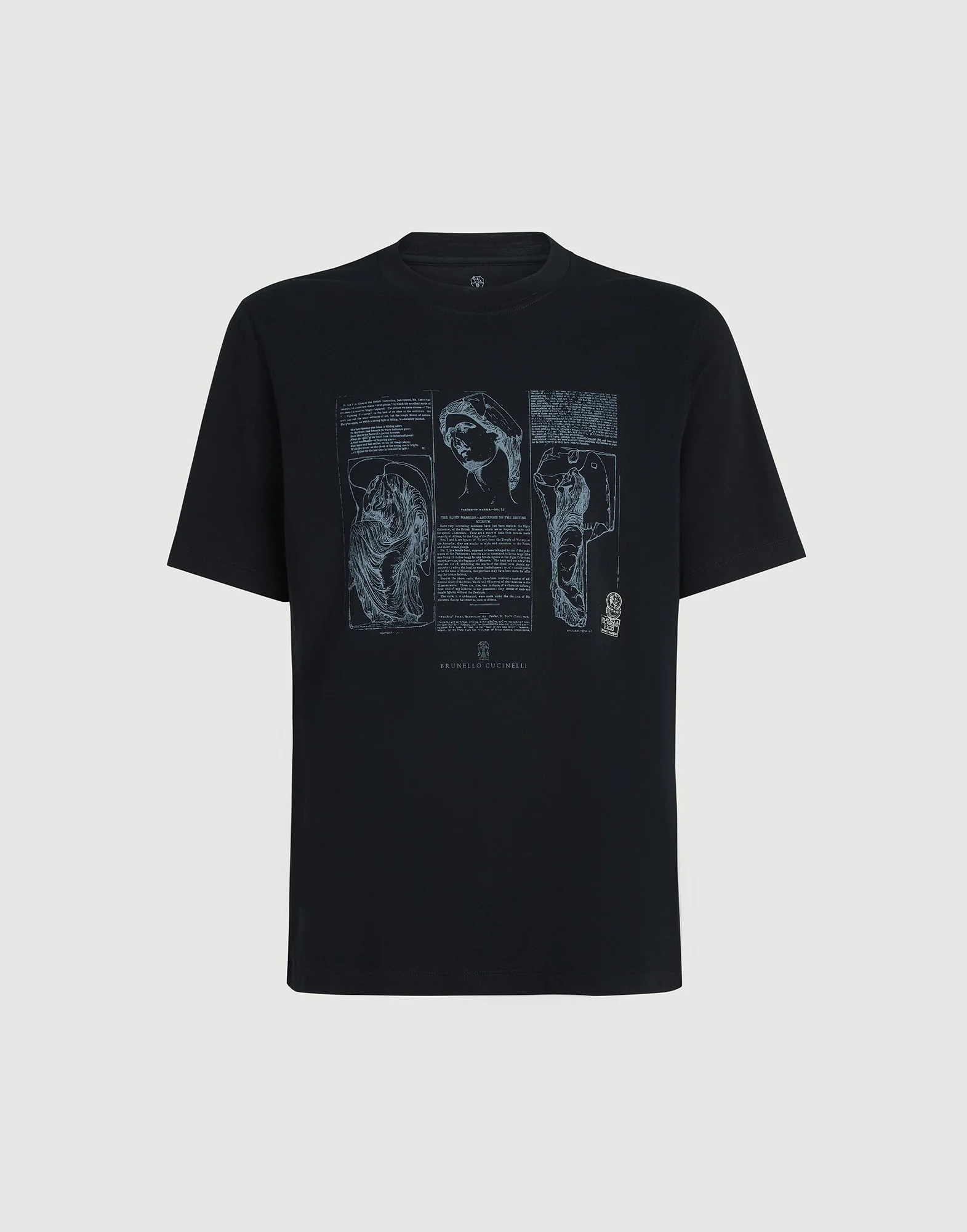 Cotton jersey crew neck T-shirt with print - 1