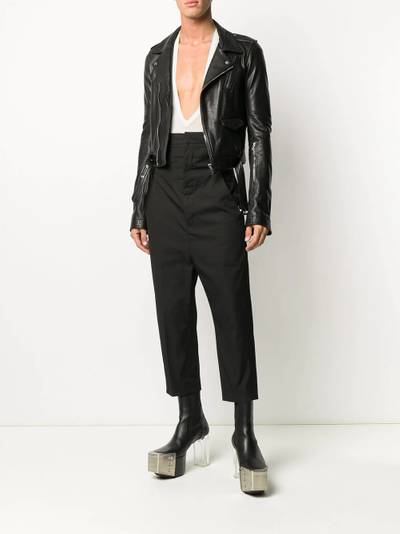 Rick Owens zipped biker jacket outlook