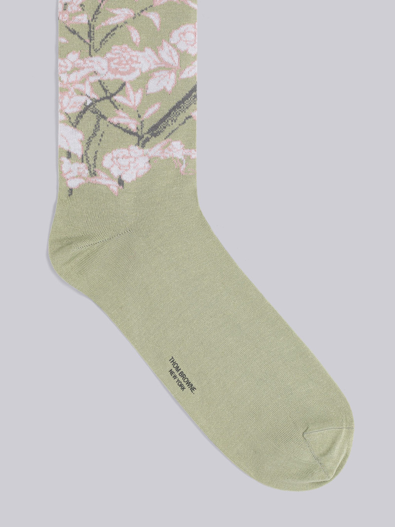 Thom Browne Mercerized Cotton Mid Calf Toile Intarsia Socks outlook