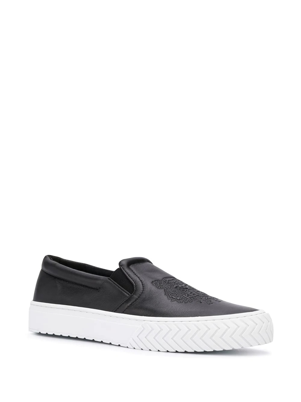 Tiger embossed slip-on sneakers - 2