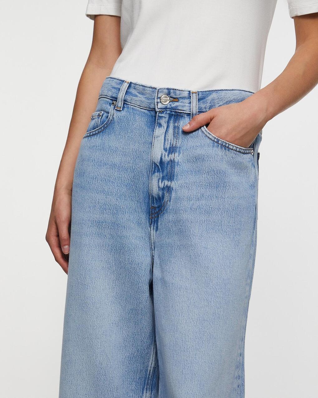 Jeans Soft Rigid Denim Baggy Light blue wash - 5
