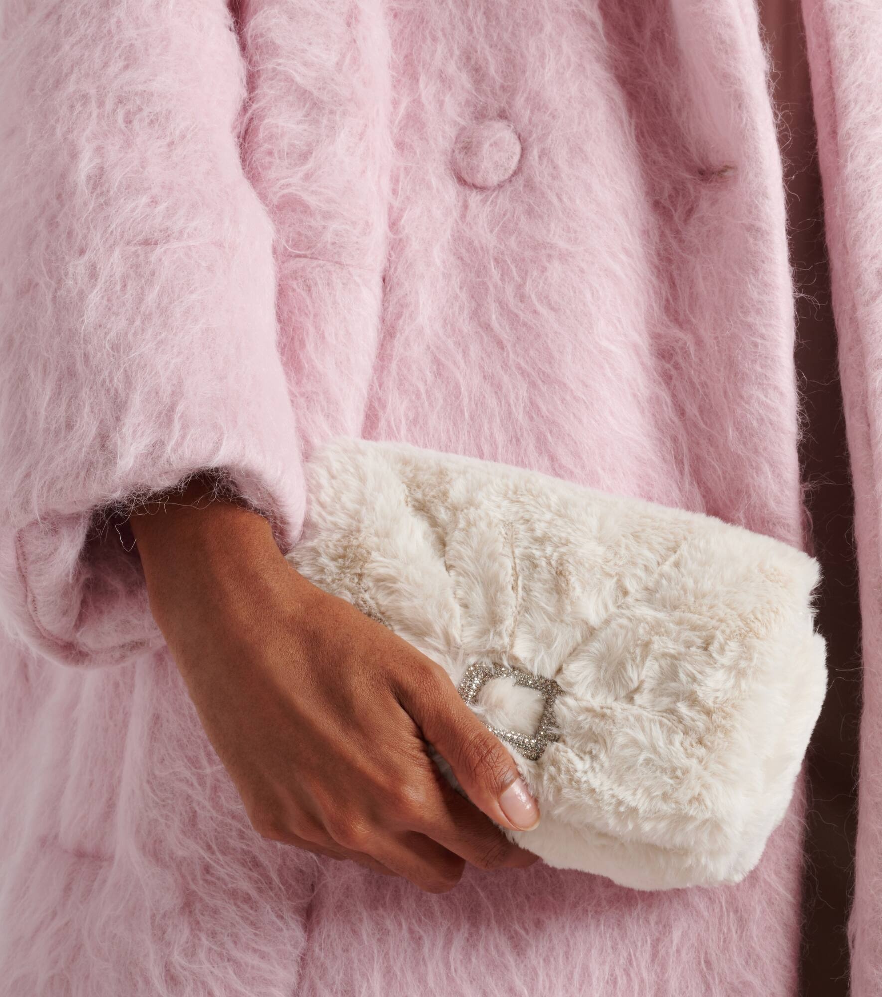 Viv Choc embellished faux shearling wallet - 2