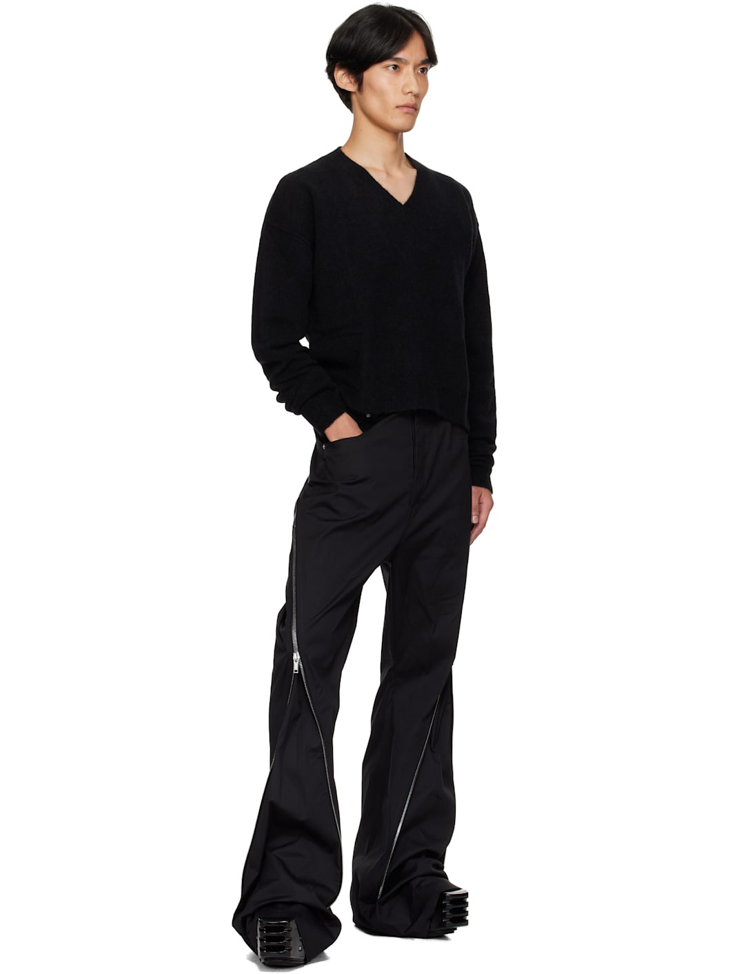 Black Concordians Tommy V-Neck Sweater - 4