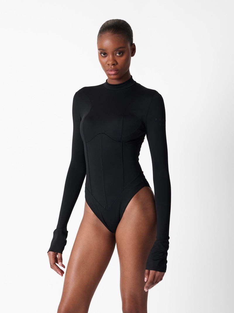 POSTER GIRL CAT CALL PADDED BODYSUIT BLACK outlook