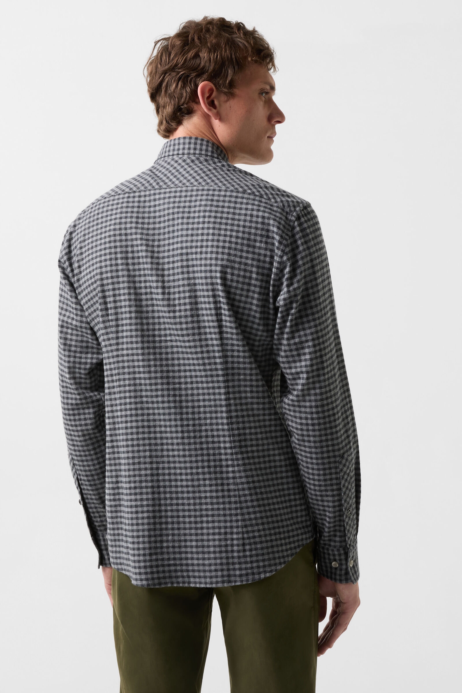 Timi Flannel shirt in Light grey/anthracite - 3
