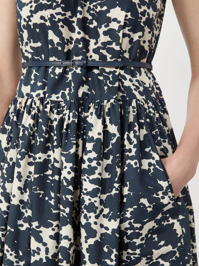 TERESA Printed cotton dress with belt - ULTRAMARINE 5