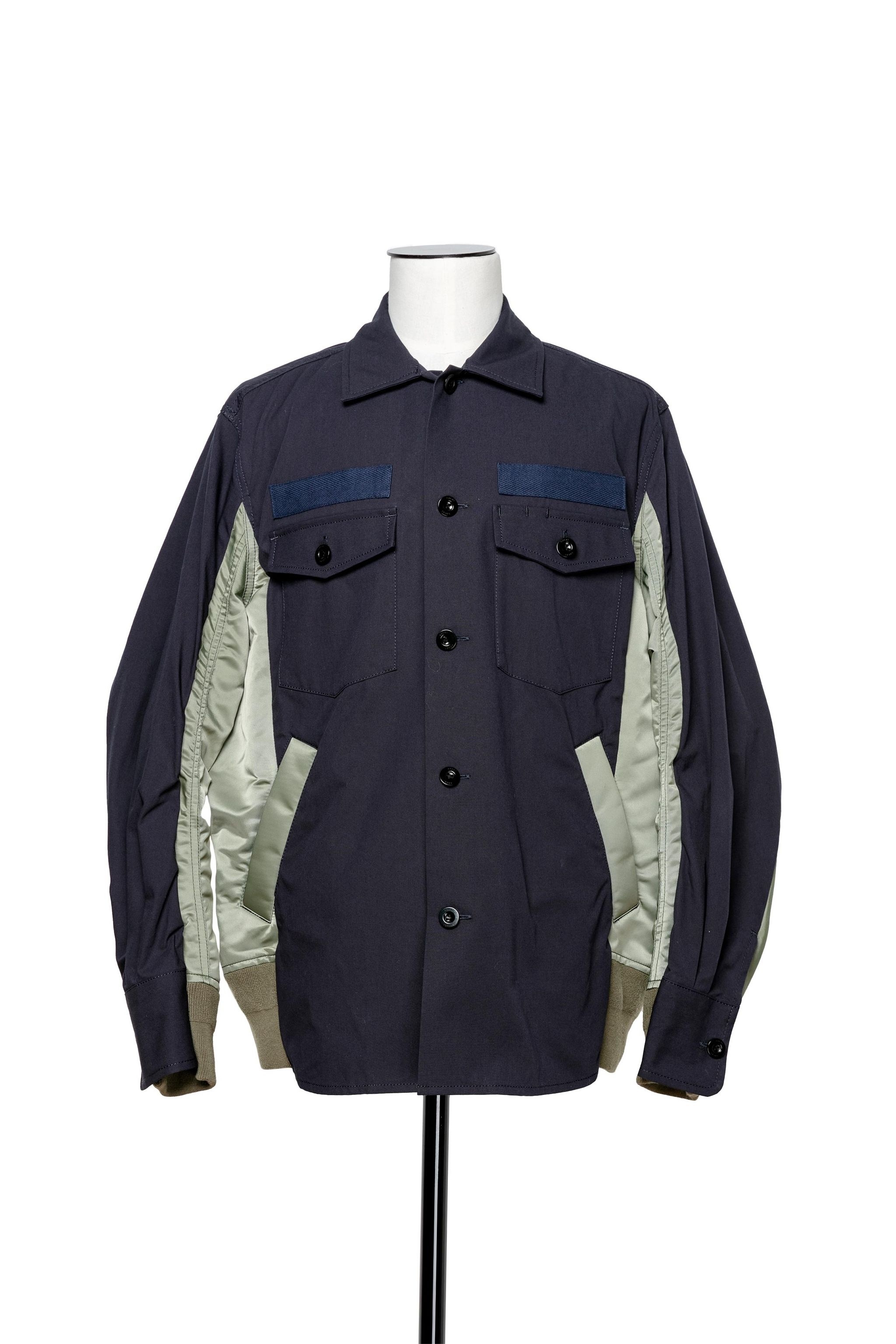 Cotton Oxford x Nylon Twill Shirt - 1