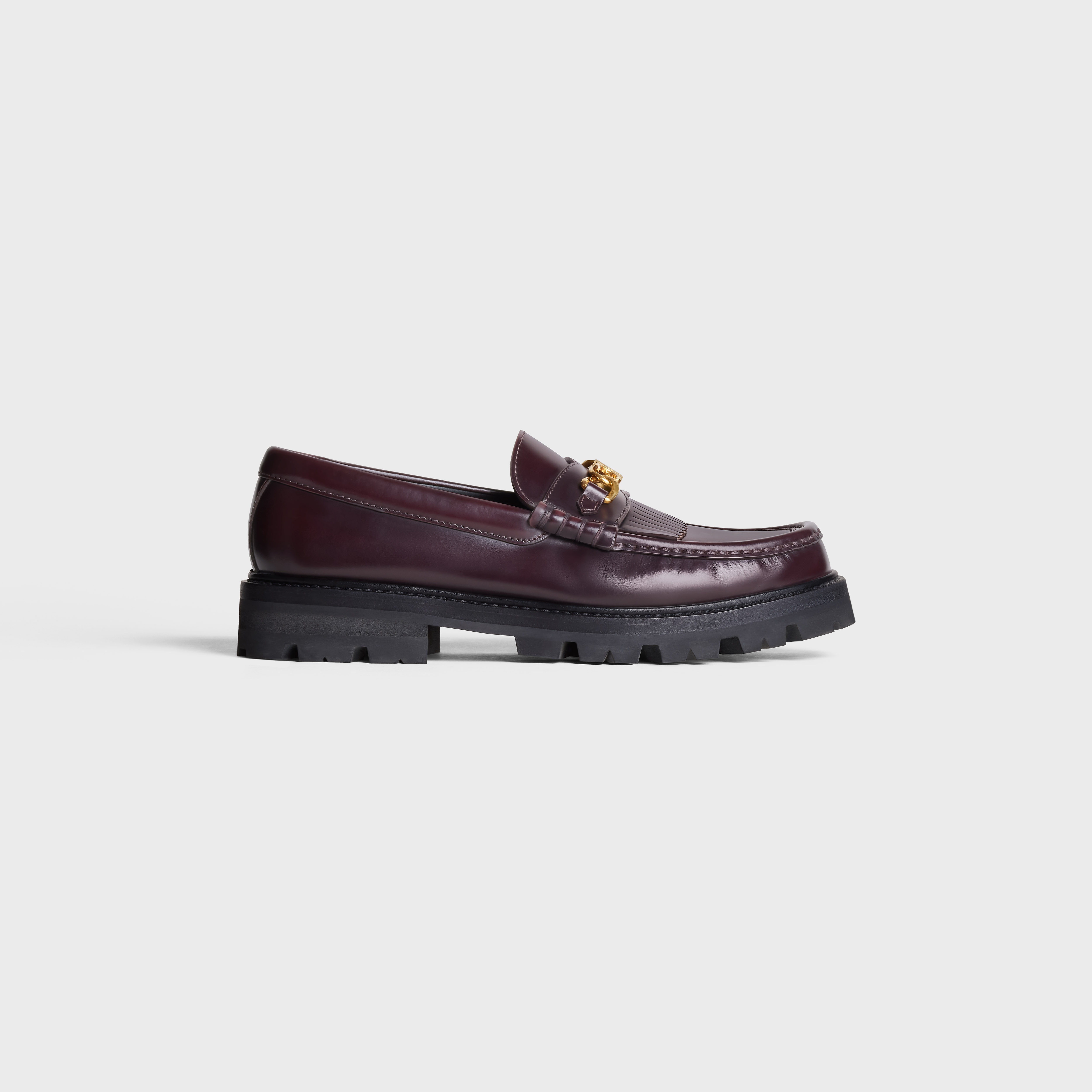 CELINE MARGARET LOAFER WITH TRIOMPHE CHAIN in POLISHED BULL - 1