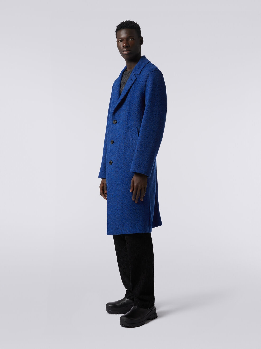 Boiled wool herringbone coat - 3