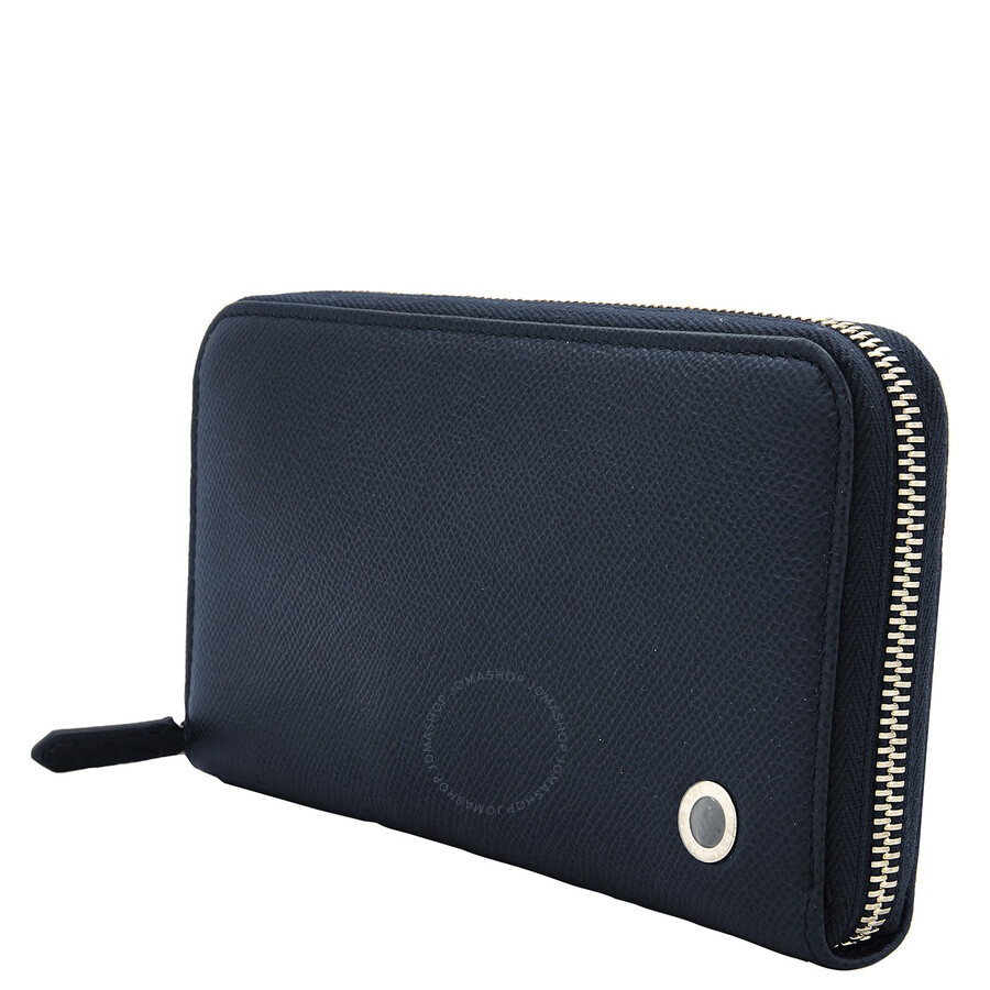 Bvlgari Blue Leather Zip Wallet - 2