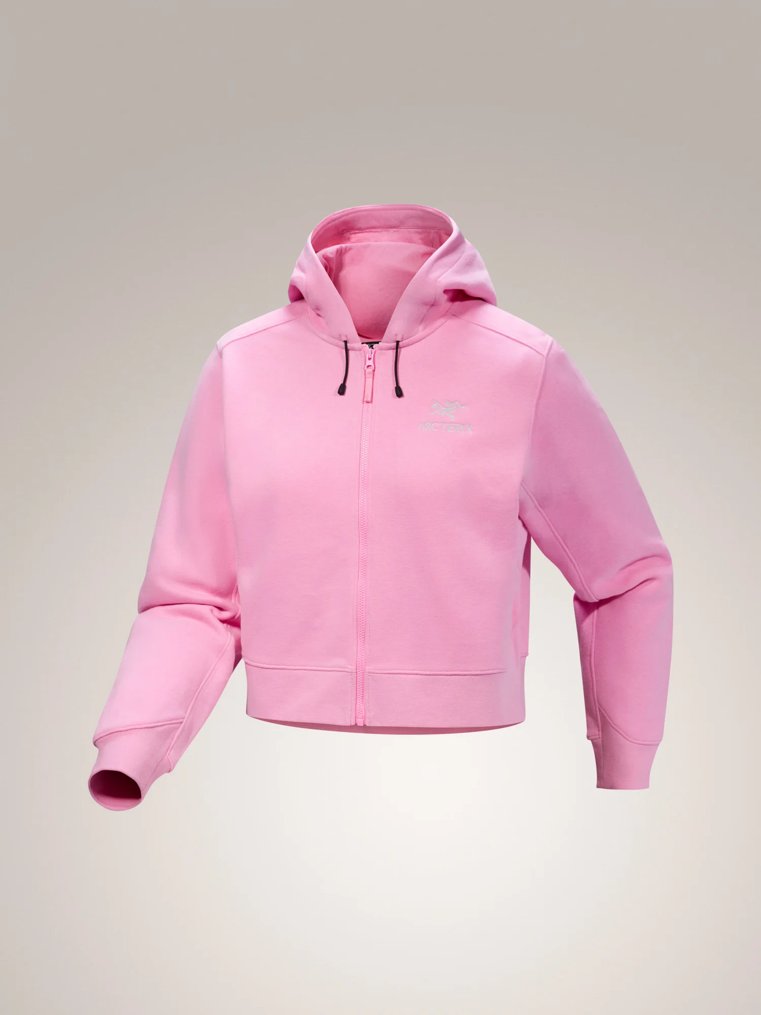 Emblem Fleece Full Zip Crop Hoody - 1