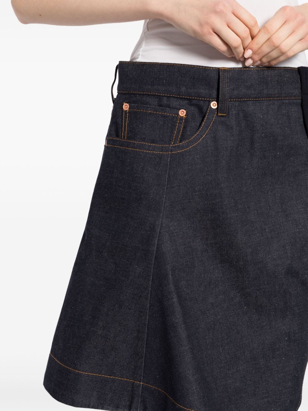 sacai asymmetric denim skirt | farfetch | REVERSIBLE