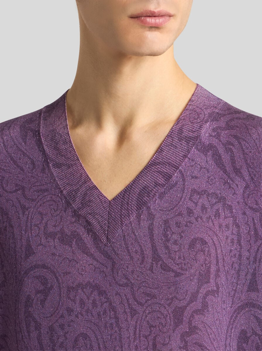SILK AND CASHMERE PAISLEY SWEATER - 3