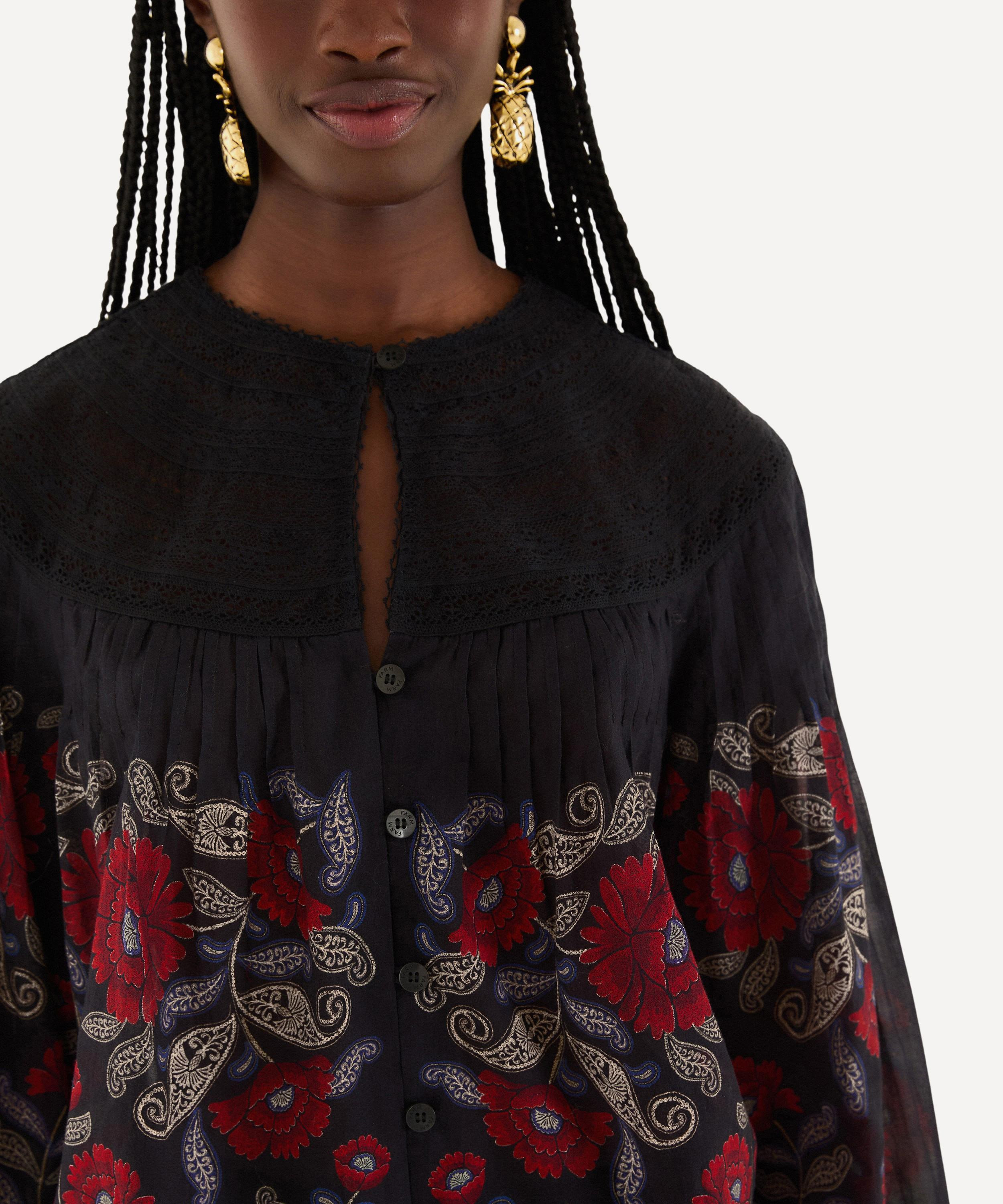 Black Valentina Long Sleeve Blouse - 3