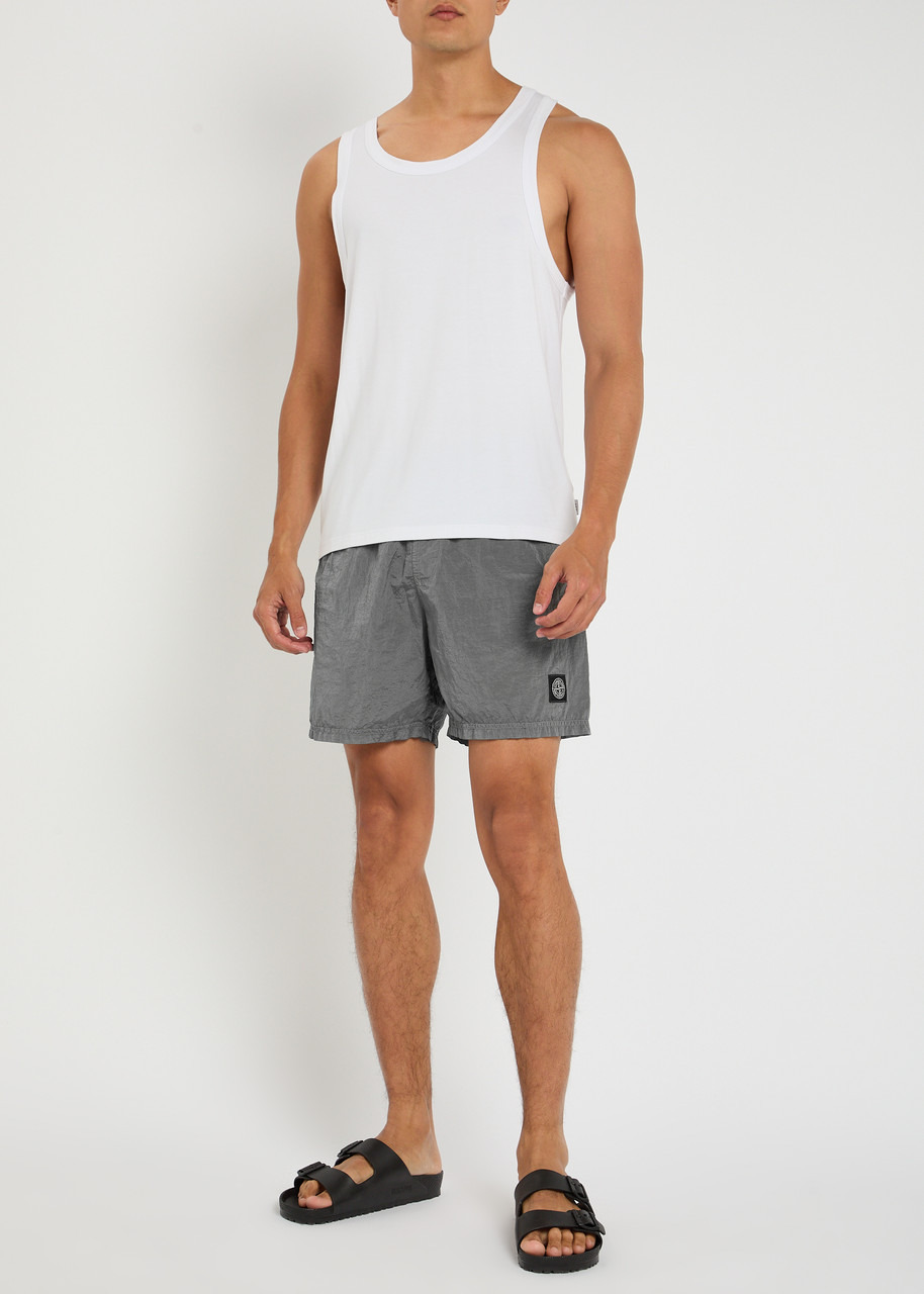 Stone Island Logo Crinkled Nylon Swim Shorts - 4