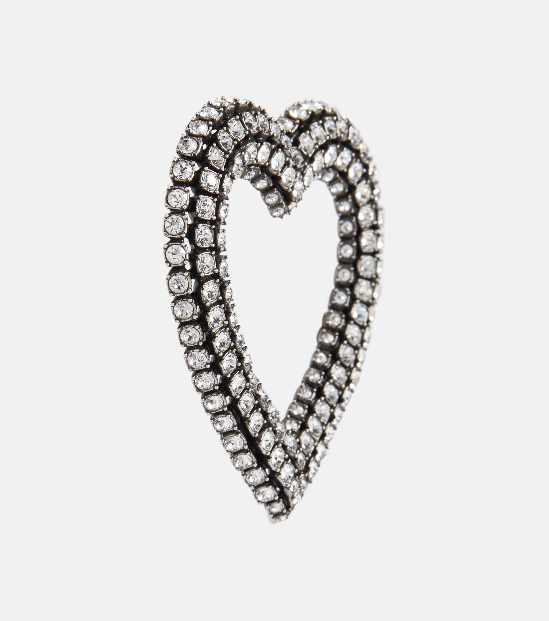 Embellished heart earrings - 2