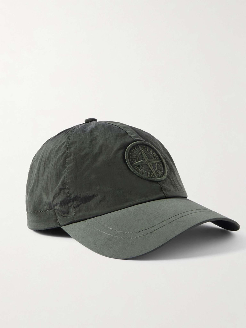 Stone Island Logo-Appliquéd ECONYL® Nylon Metal Cap Green outlook