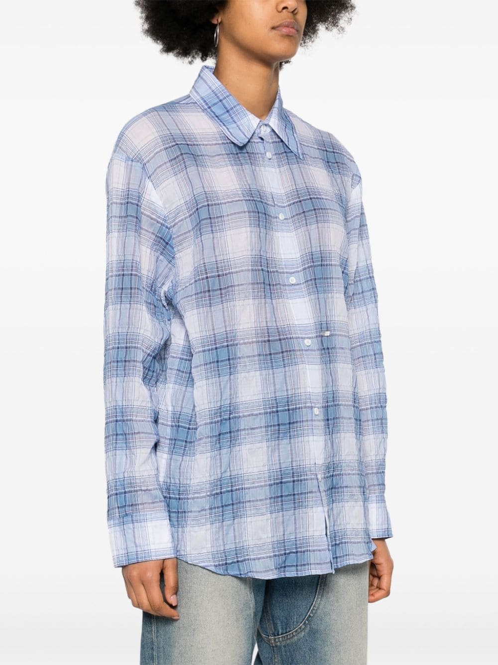 checked crinkled shirt - 3