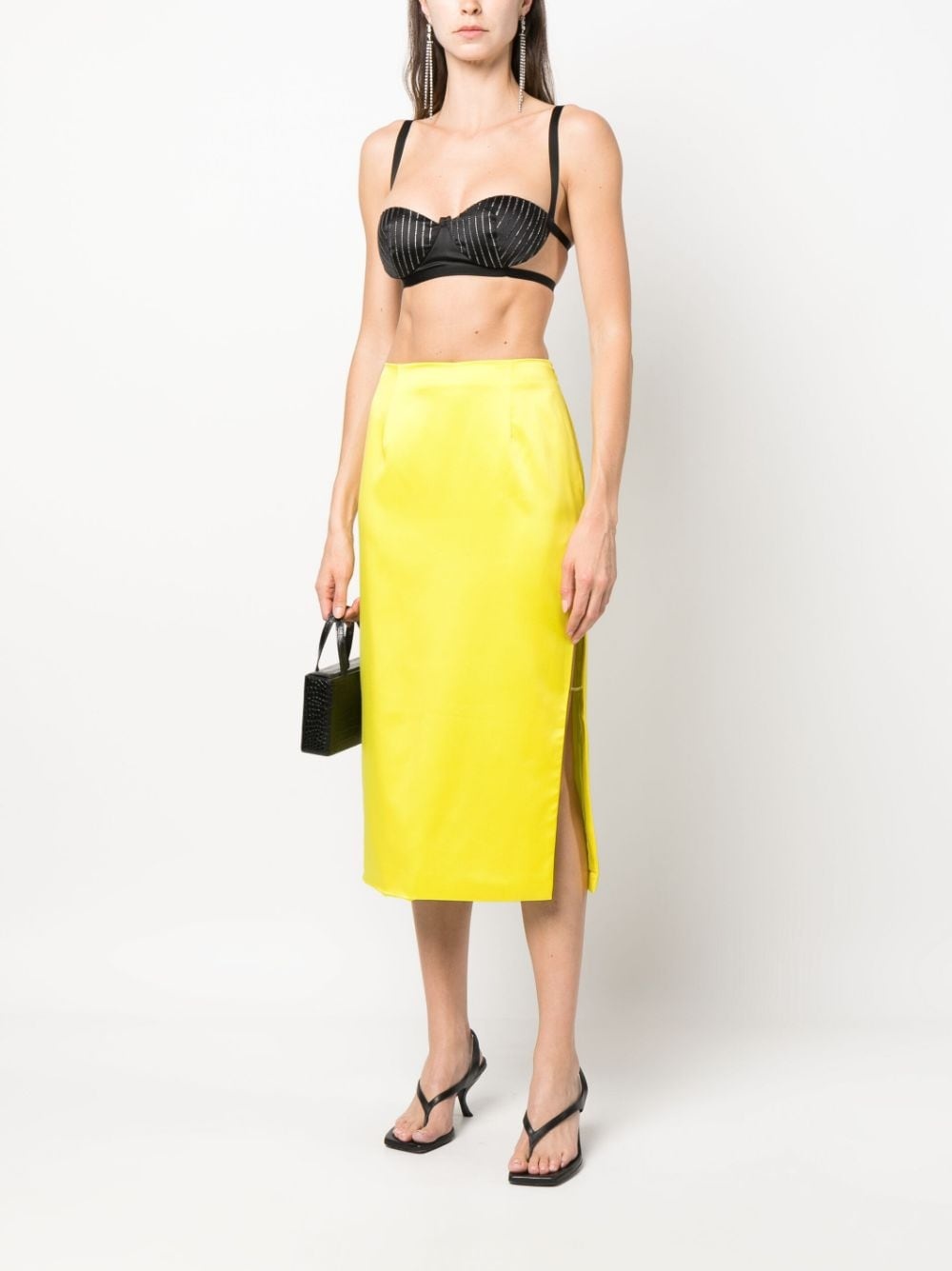 satin-finish high-waisted skirt - 2