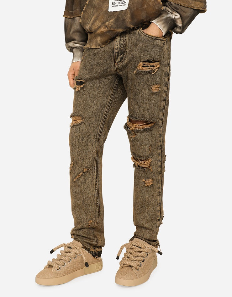 Overdyed regular fit jeans with subtle abrasions - 4