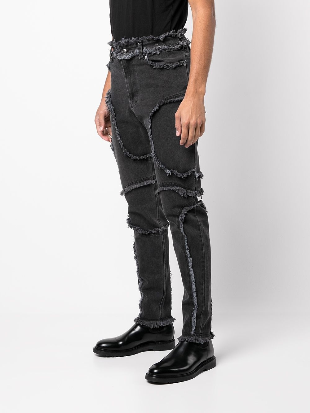 seam-detail cropped jeans - 4