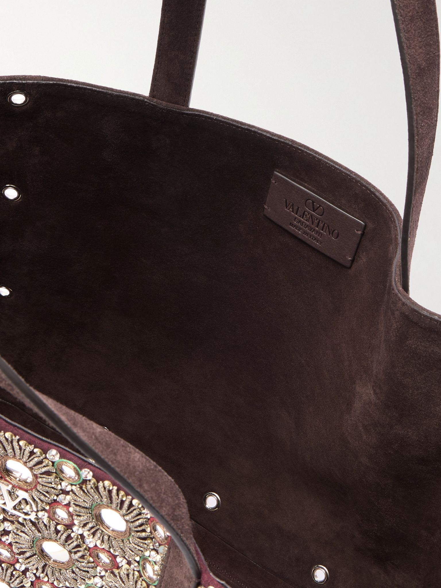 Nellcôte Embelished Suede Tote Bag Dark brown - 5