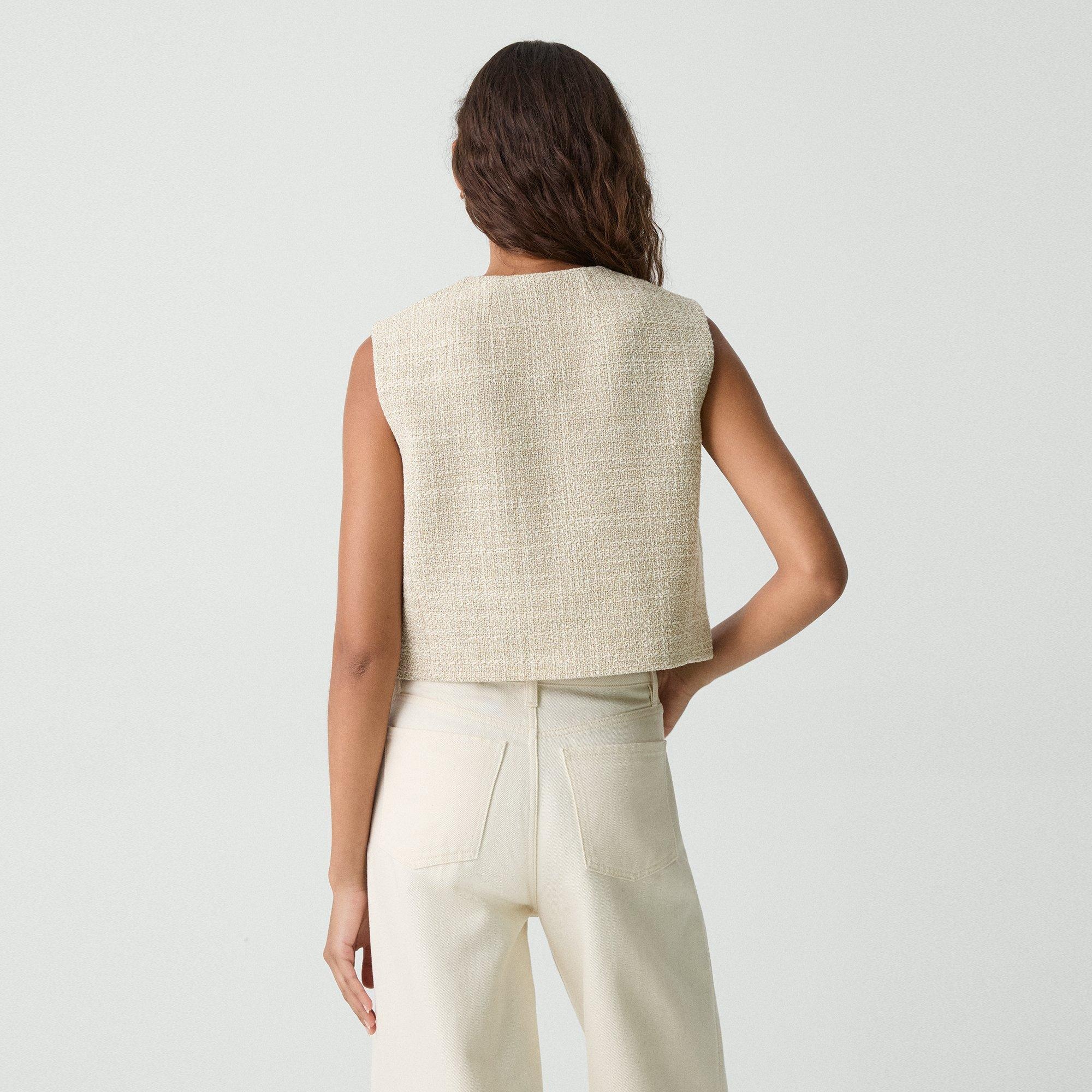 Patch Pocket Vest in Texture Tweed - 4