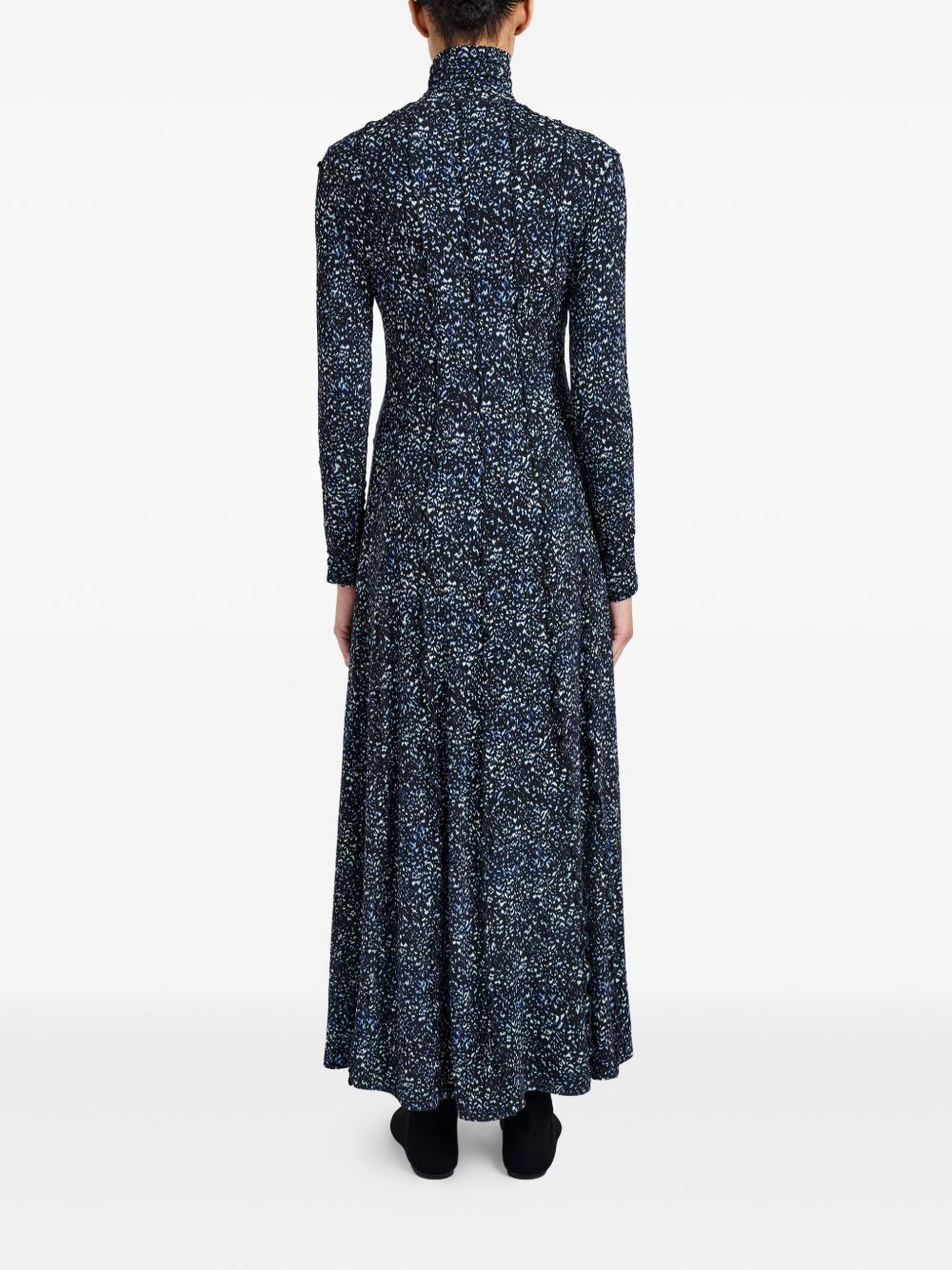 turtleneck ruffled maxi dress - 4