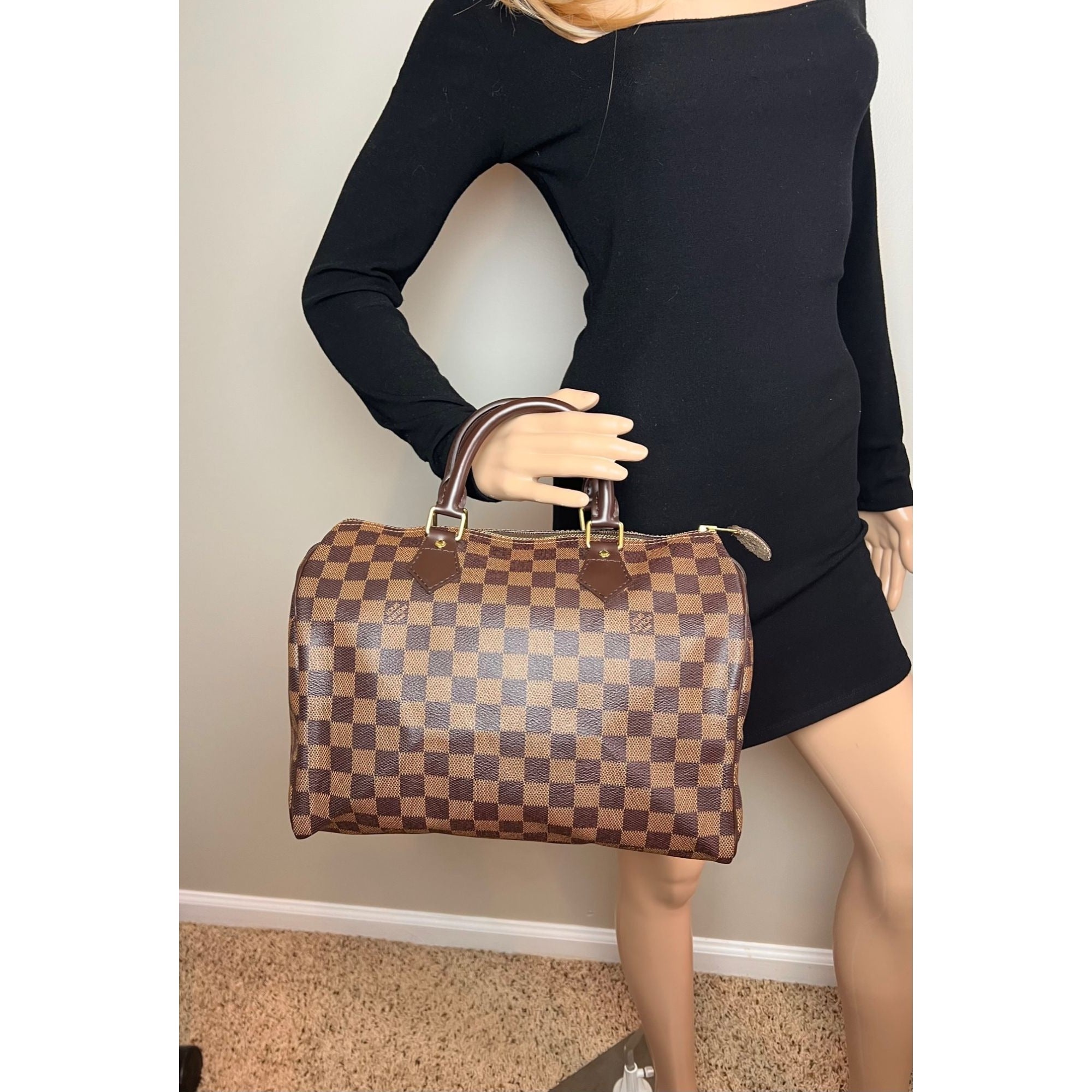 LOUIS VUITTON Speedy 30 Damier Ebene Hand Bag - 12
