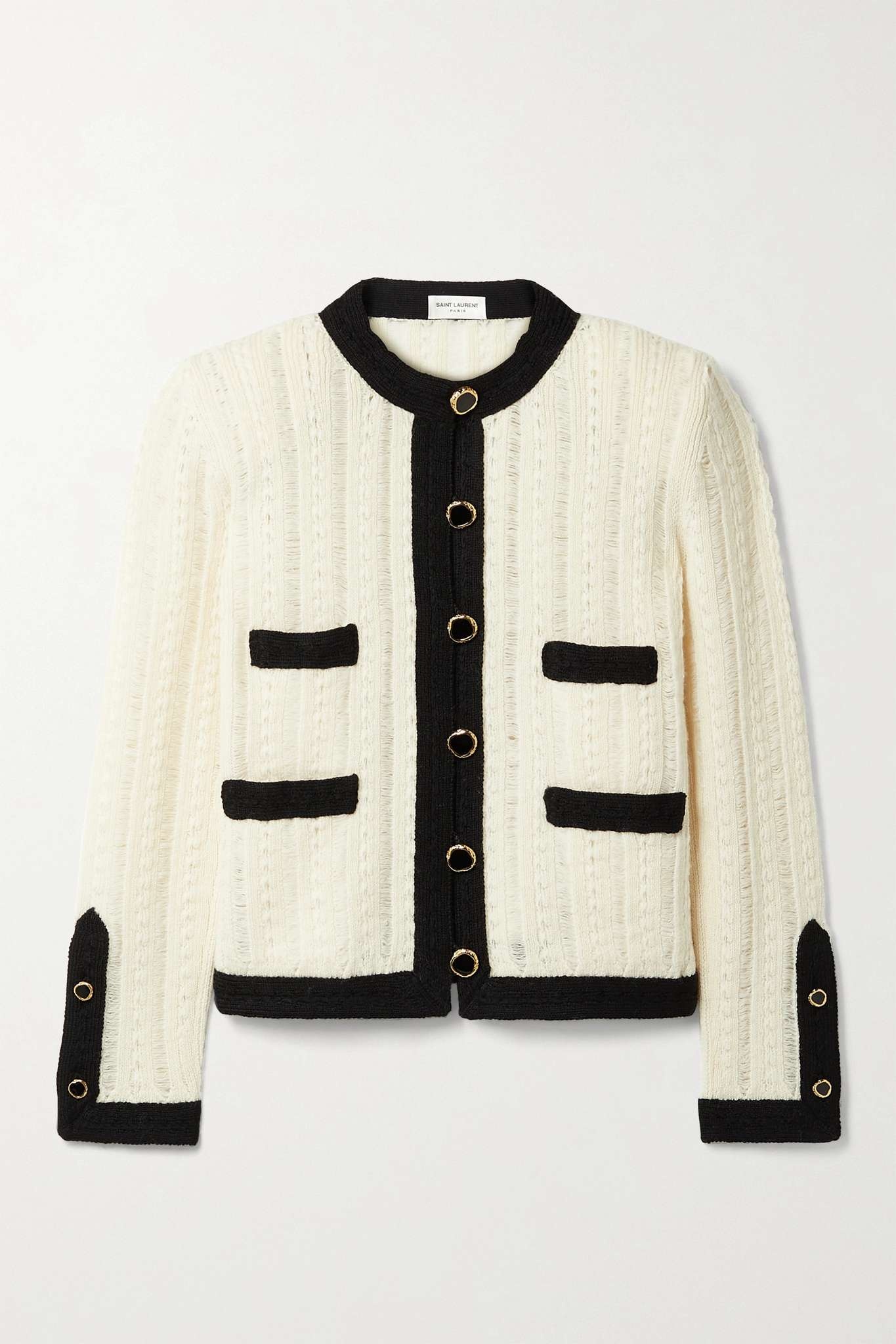 Two-tone ribbed wool jacket - 1