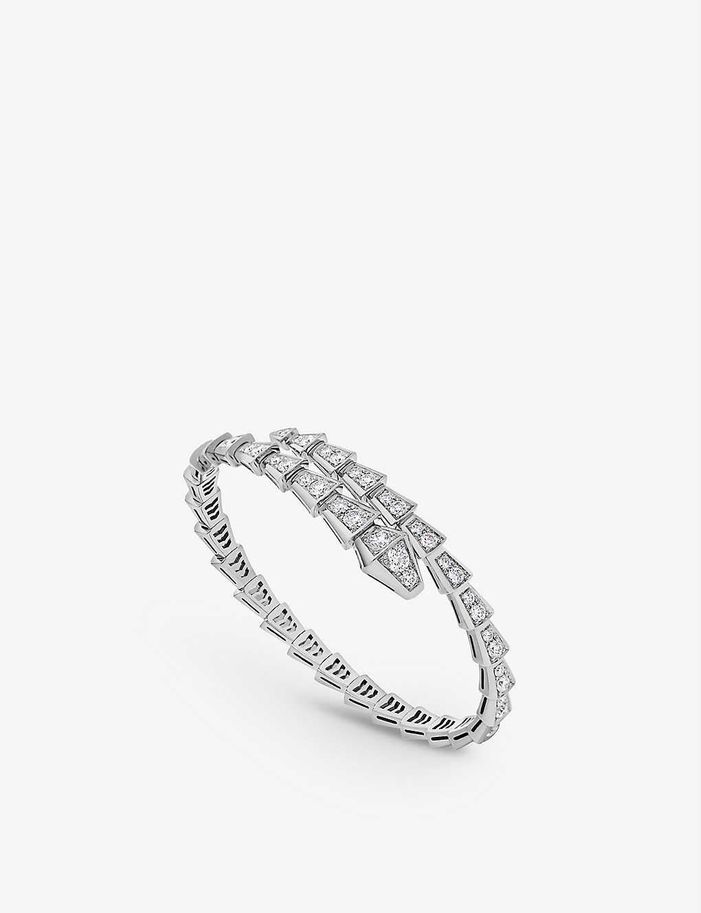Serpenti Viper 18ct white-gold and 3.28ct brilliant-cut diamond bracelet - 2