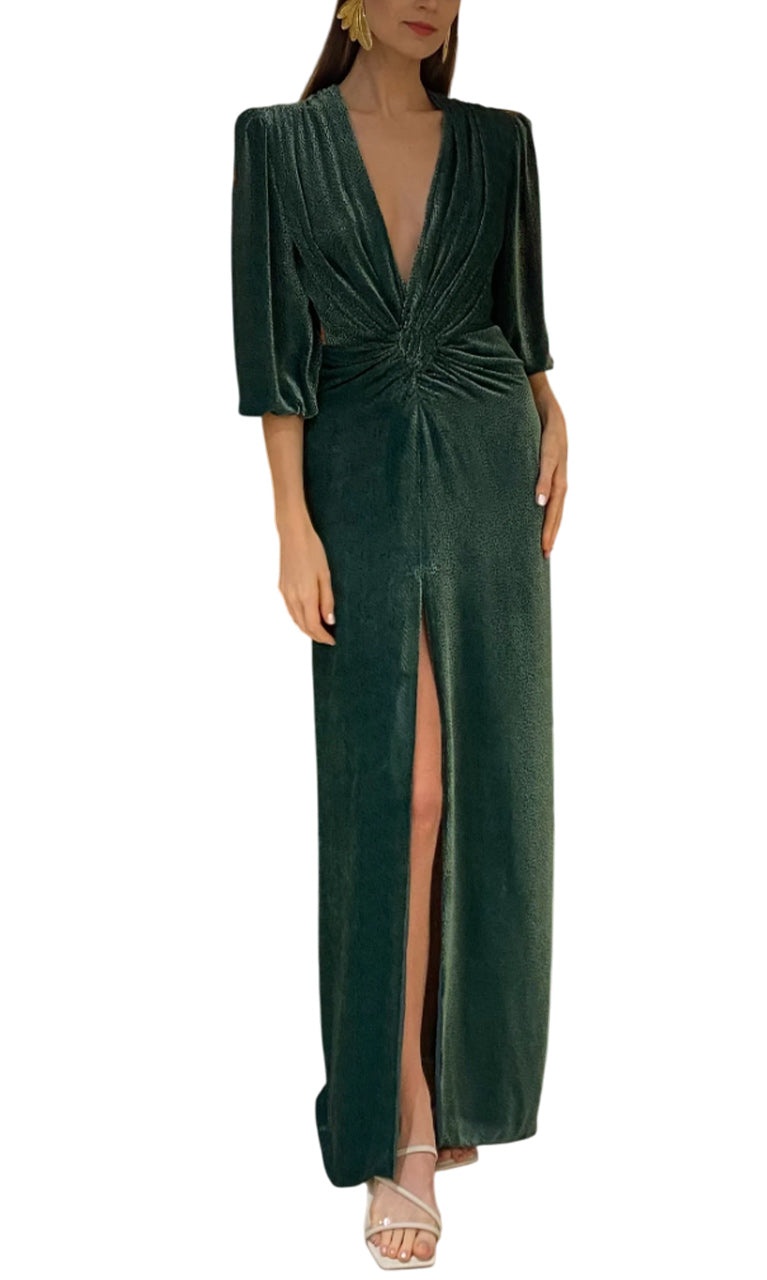 KALLISTA SILK VELVET DEVORÈ GOWN - 6
