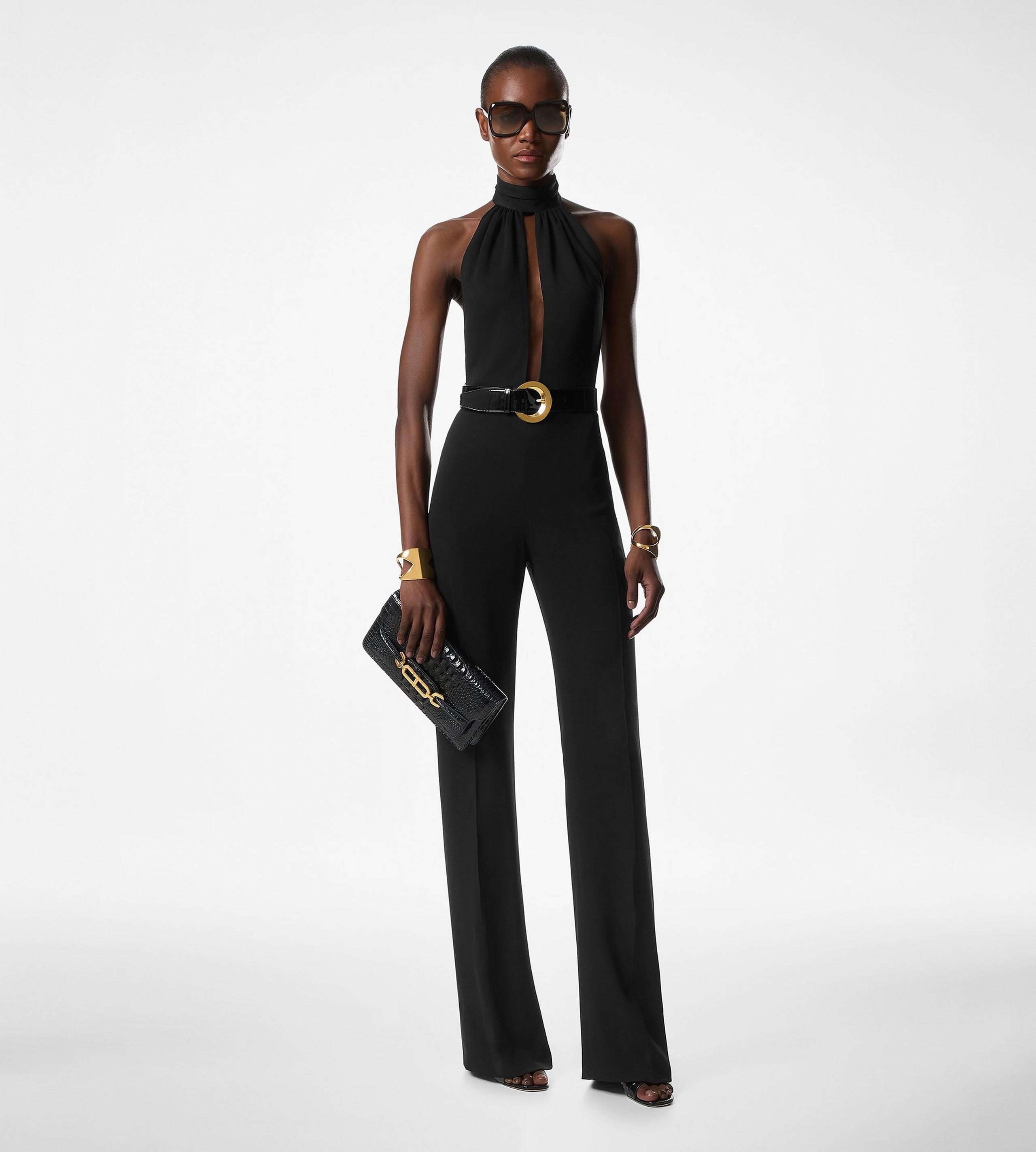 SABLE' HALTER NECK BELTED JUMPSUIT - 3