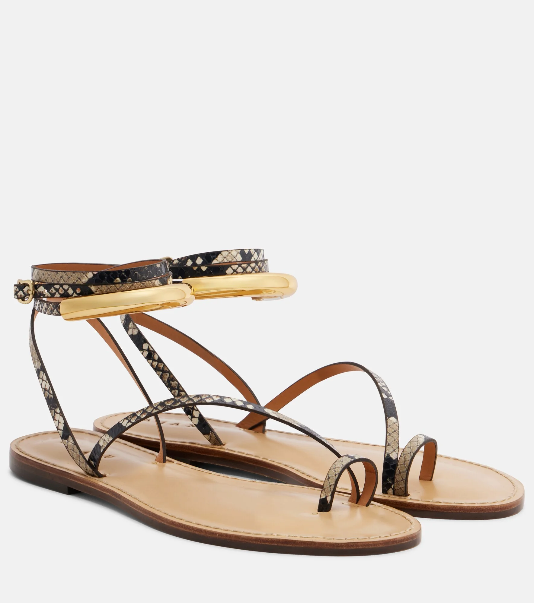 Kalahari snake-effect leather sandals - 1