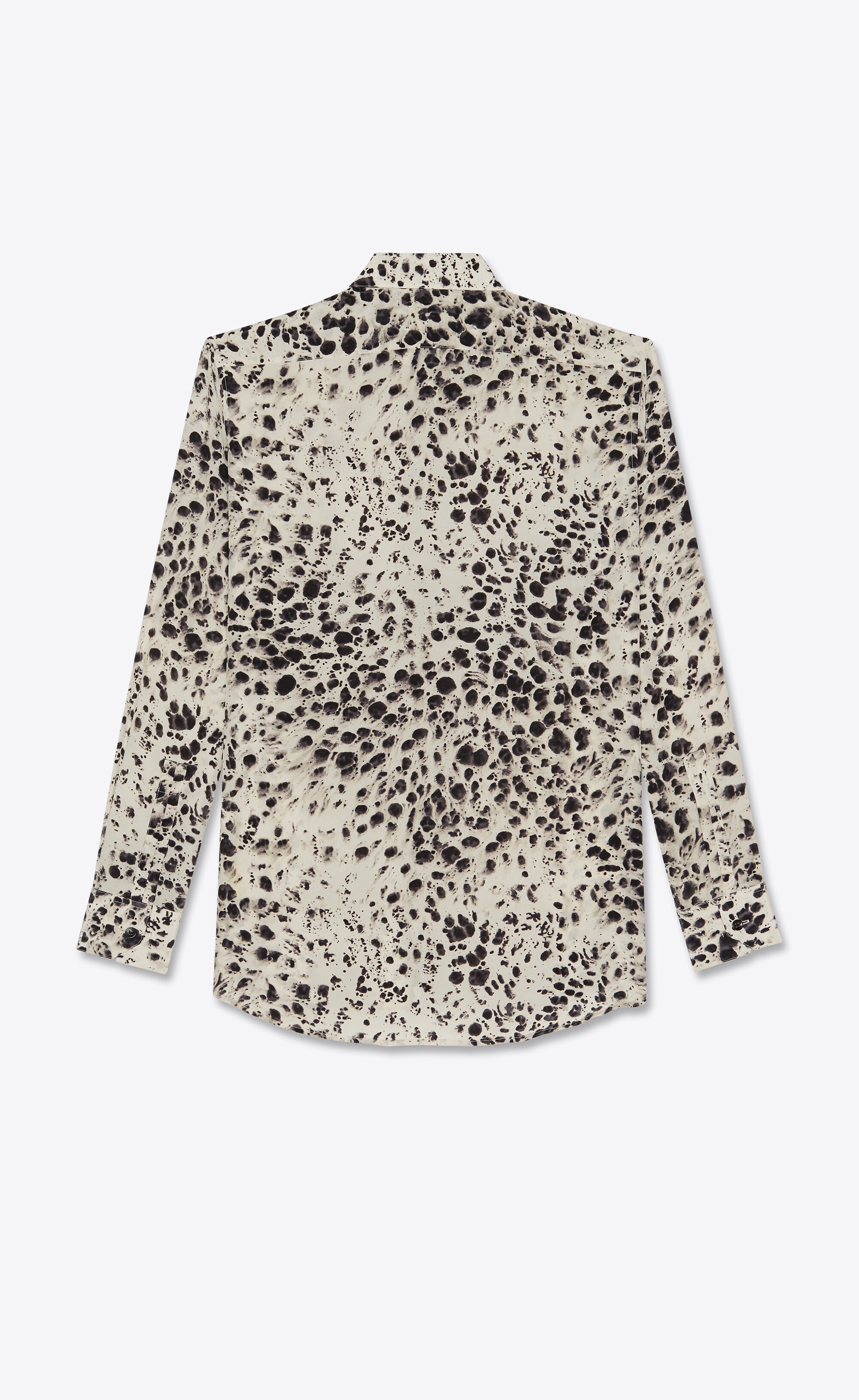 snow-leopard shirt in silk crepe de chine - 2