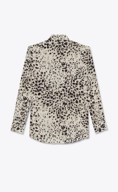 SAINT LAURENT snow-leopard shirt in silk crepe de chine outlook